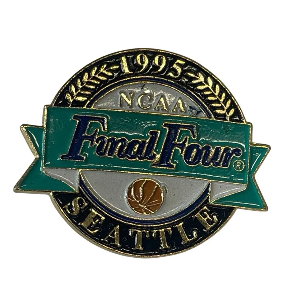 NCAA‎ Final Four 1995 Seattle Basketball Enamel Lapel Hat Tie Pin Gold Vintage